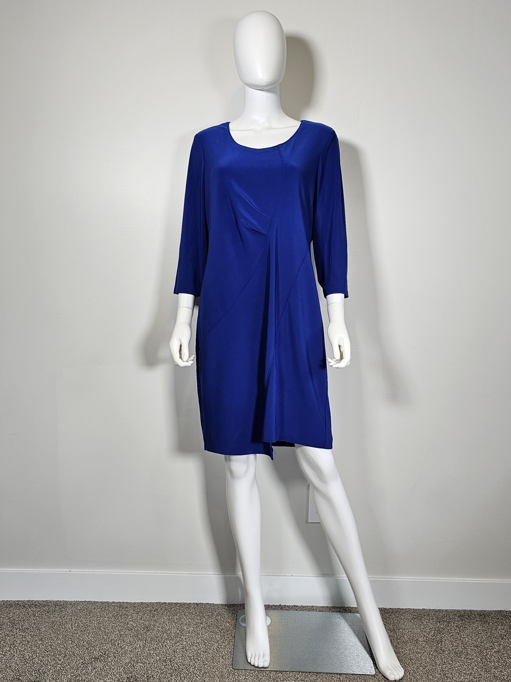Joseph Ribkoff Cobalt Blue Midi Dress with 3/4 Sleeves Sz 16